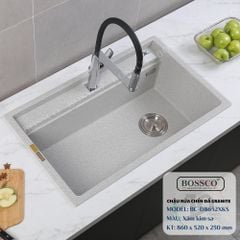 Chậu rửa chén Bossco BC-D8652XKS 1 hộc xám kim sa
