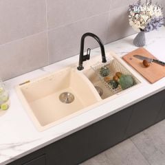 Chậu rửa chén Bossco BC-E10050KKS 2 hộc kem kim sa