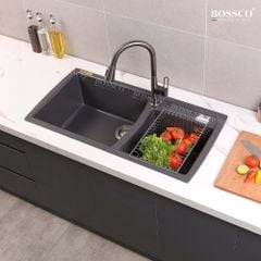 Chậu rửa chén Bossco BC-E10050XĐ 2 hộc xám đen