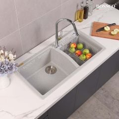 Chậu rửa chén Bossco BC-E10050XKS 2 hộc xám kim sa