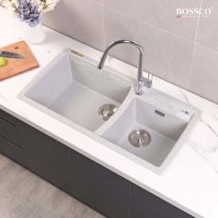 Chậu rửa chén Bossco BC-E10050XKS 2 hộc xám kim sa