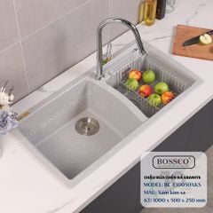 Chậu rửa chén Bossco BC-E10050XKS 2 hộc xám kim sa