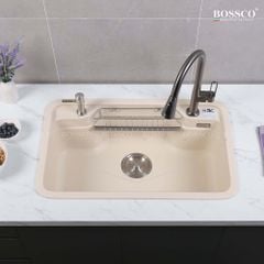 Chậu rửa chén Bossco BC-G8050KKS 1 hộc bo góc