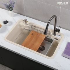 Chậu rửa chén Bossco BC-G8050KKS 1 hộc bo góc