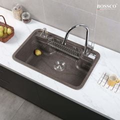 Chậu rửa chén Bossco BC-G8050NKS 1 hộc bo góc