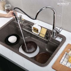 Chậu rửa chén Bossco BC-G8050NKS 1 hộc bo góc
