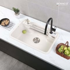 Chậu rửa chén Bossco BC-G8050TKS 1 hộc bo góc