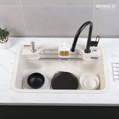 Chậu rửa chén Bossco BC-G8050TKS 1 hộc bo góc