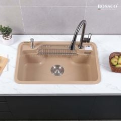 Chậu rửa chén Bossco BC-G8050VK 1 hộc bo góc