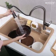 Chậu rửa chén Bossco BC-G8050VK 1 hộc bo góc