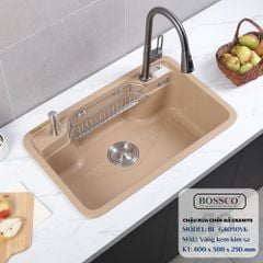 Chậu rửa chén Bossco BC-G8050VK 1 hộc bo góc