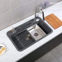 Chậu rửa chén Bossco BC-G8050XĐ 1 hộc bo góc