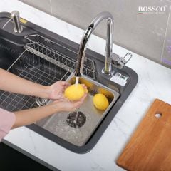 Chậu rửa chén Bossco BC-G8050XĐ 1 hộc bo góc