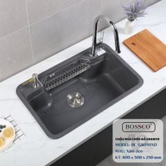 Chậu rửa chén Bossco BC-G8050XĐ 1 hộc bo góc