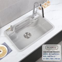 Chậu rửa chén Bossco BC-G8050XKS 1 hộc bo góc