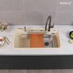 Chậu rửa chén Bossco BC-G9050KKS 1 hộc bo góc