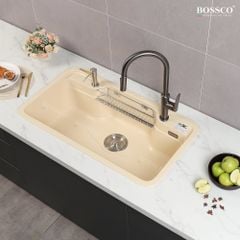 Chậu rửa chén Bossco BC-G9050KKS 1 hộc bo góc
