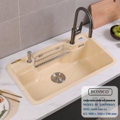 Chậu rửa chén Bossco BC-G9050KKS 1 hộc bo góc