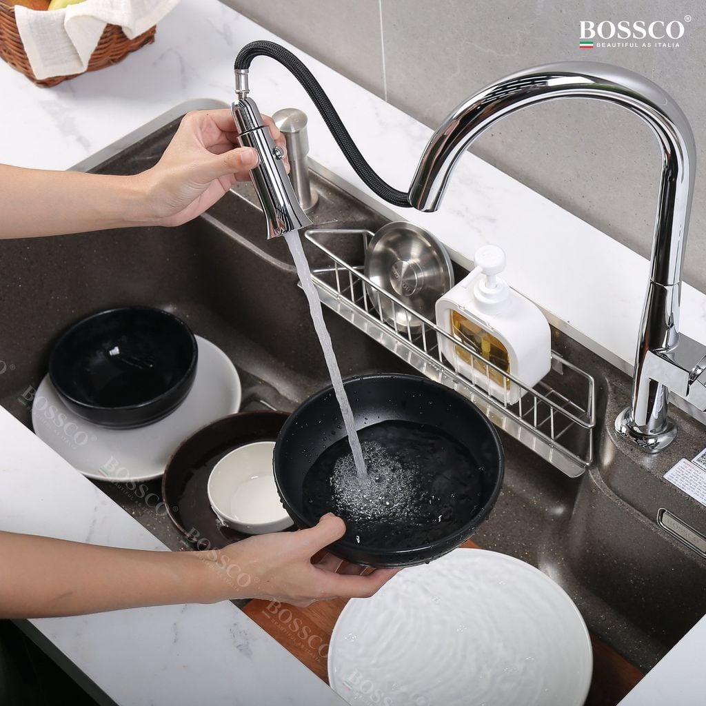 Chậu rửa chén Bossco BC-G9050NKS 1 hộc bo góc