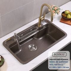 Chậu rửa chén Bossco BC-G9050NKS 1 hộc bo góc
