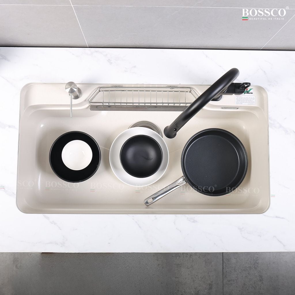 Chậu rửa chén Bossco BC-G9050TKS 1 hộc bo góc