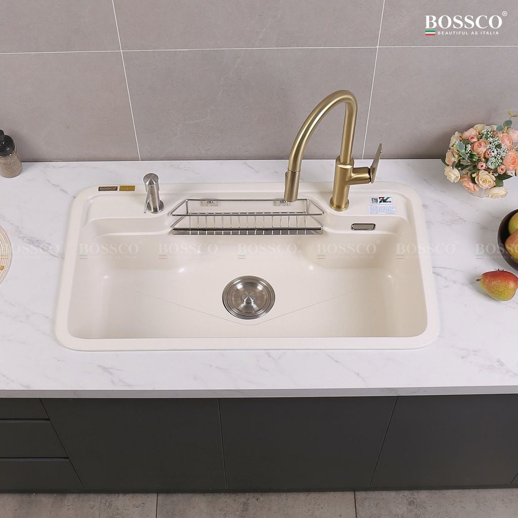 Chậu rửa chén Bossco BC-G9050TKS 1 hộc bo góc
