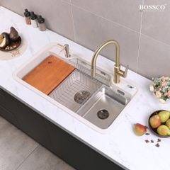Chậu rửa chén Bossco BC-G9050TKS 1 hộc bo góc
