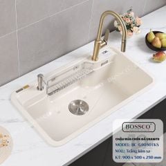 Chậu rửa chén Bossco BC-G9050TKS 1 hộc bo góc