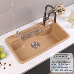 Chậu rửa chén Bossco BC-G9050VK 1 hộc bo góc