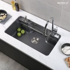 Chậu rửa chén Bossco BC-G9050XĐ 1 hộc bo góc