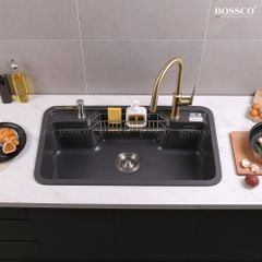 Chậu rửa chén Bossco BC-G9050XĐ 1 hộc bo góc