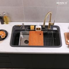 Chậu rửa chén Bossco BC-G9050XĐ 1 hộc bo góc