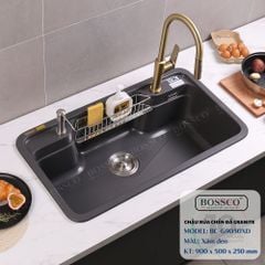 Chậu rửa chén Bossco BC-G9050XĐ 1 hộc bo góc