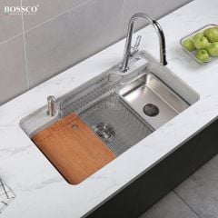 Chậu rửa chén Bossco BC-G9050XKS 1 hộc bo góc