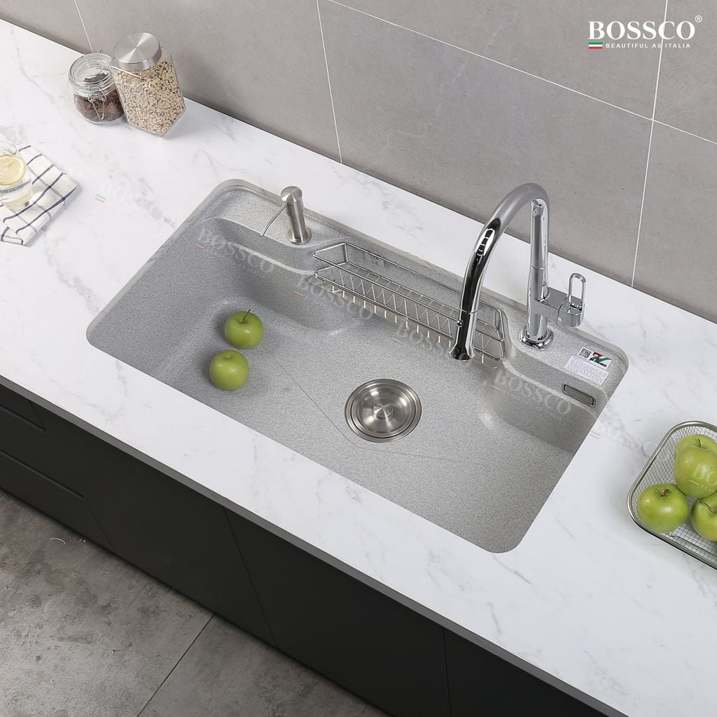 Chậu rửa chén Bossco BC-G9050XKS 1 hộc bo góc