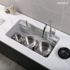 Chậu rửa chén Bossco BC-G9050XKS 1 hộc bo góc