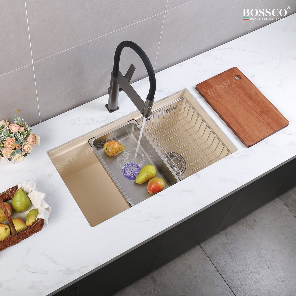Chậu rửa chén  Bossco BC-ST8046KKS 1 hộc