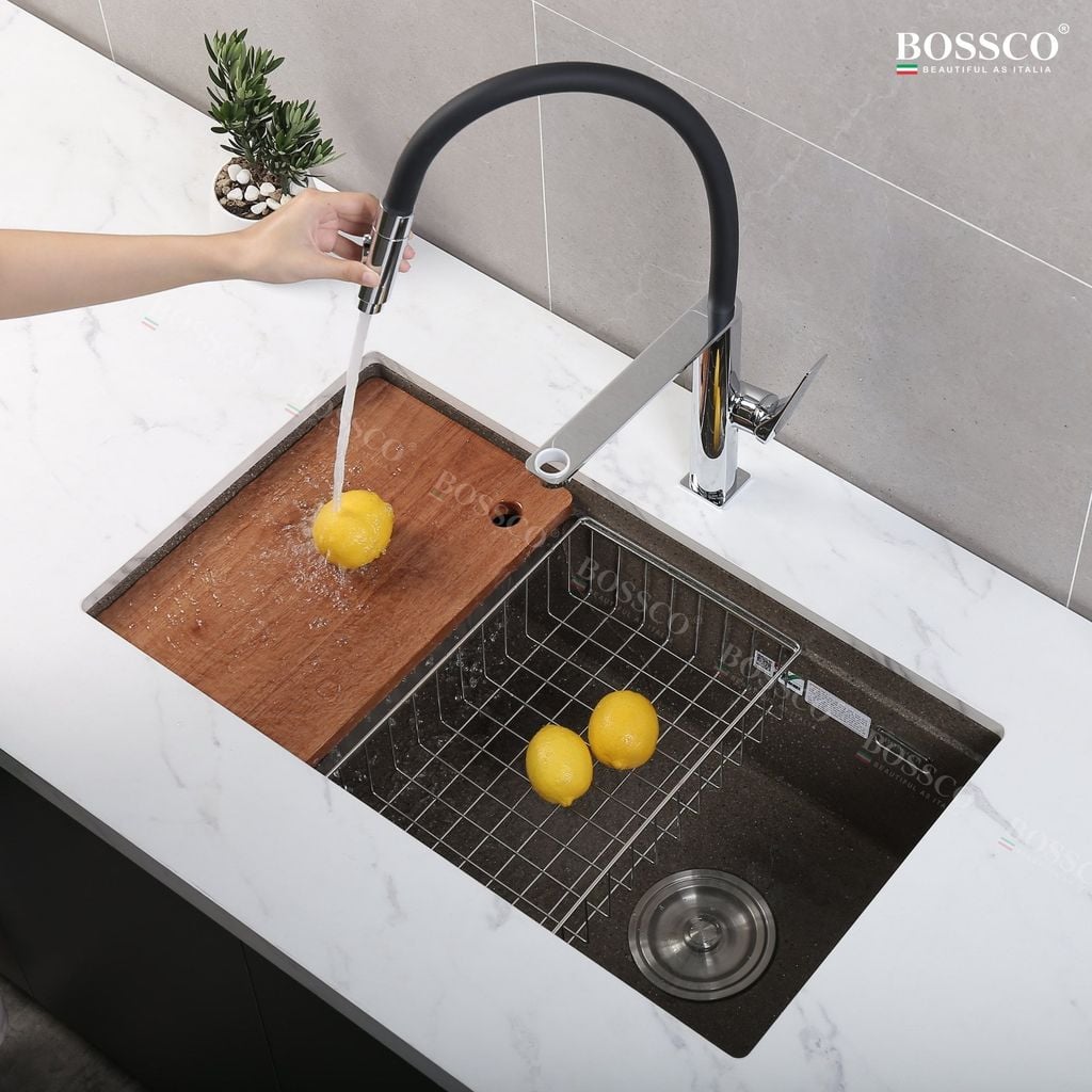 Chậu rửa chén  Bossco BC-ST8046NKS 1 hộc