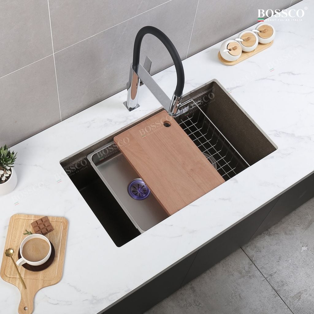Chậu rửa chén  Bossco BC-ST8046NKS 1 hộc