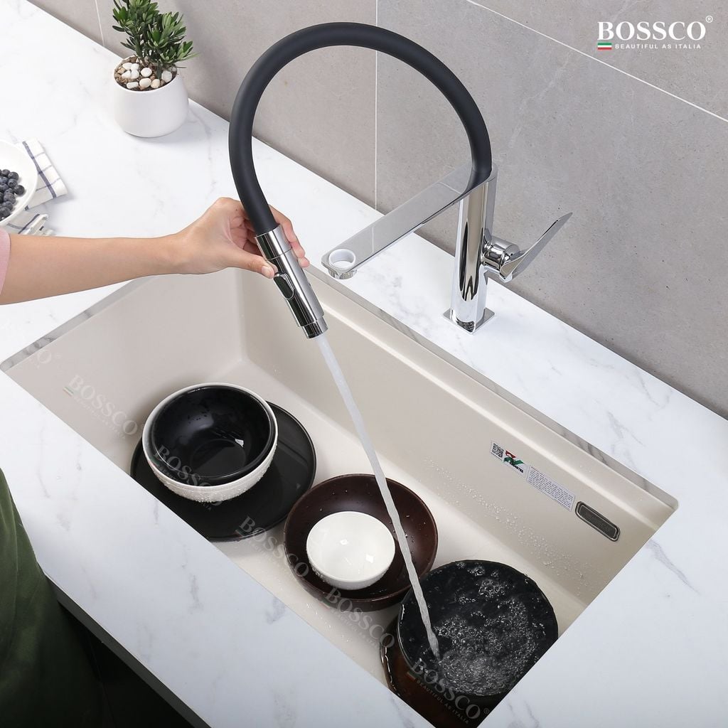 Chậu rửa chén Bossco BC-ST8046TKS 1 hộc