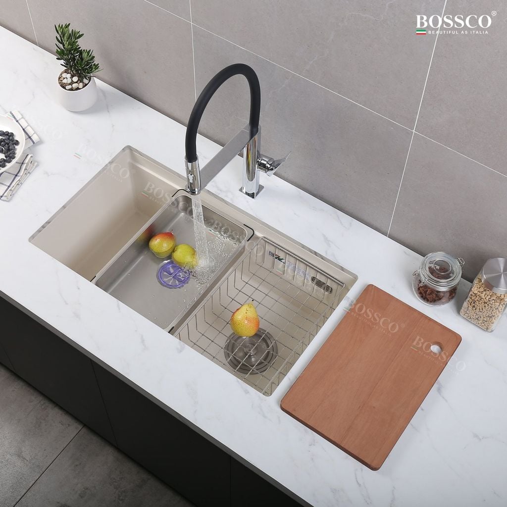 Chậu rửa chén Bossco BC-ST8046TKS 1 hộc