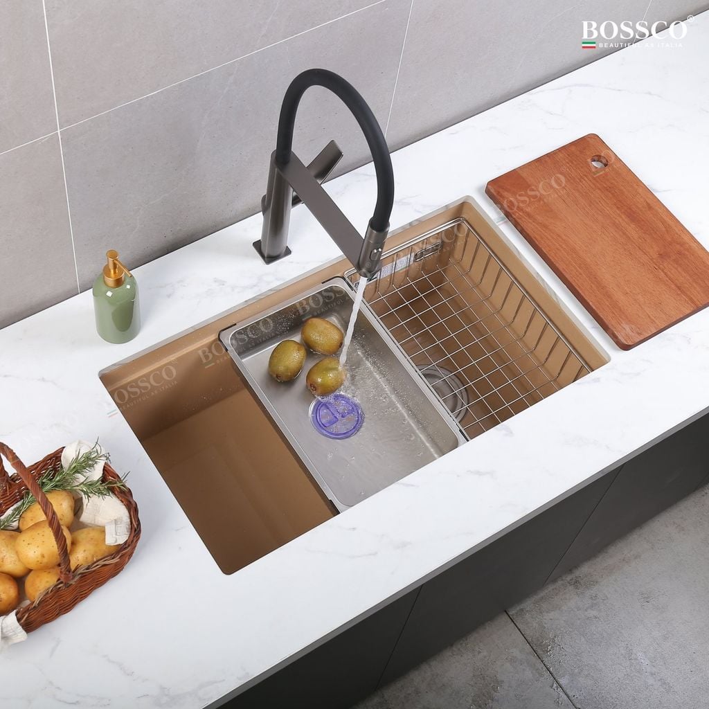 Chậu rửa chén  Bossco BC-ST8046VK 1 hộc
