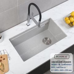 Chậu rửa chén  Bossco BC-ST8046XKS 1 hộc