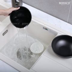 Chậu rửa chén Bossco BC-XT11650TKS 2 hộc trắng kim sa