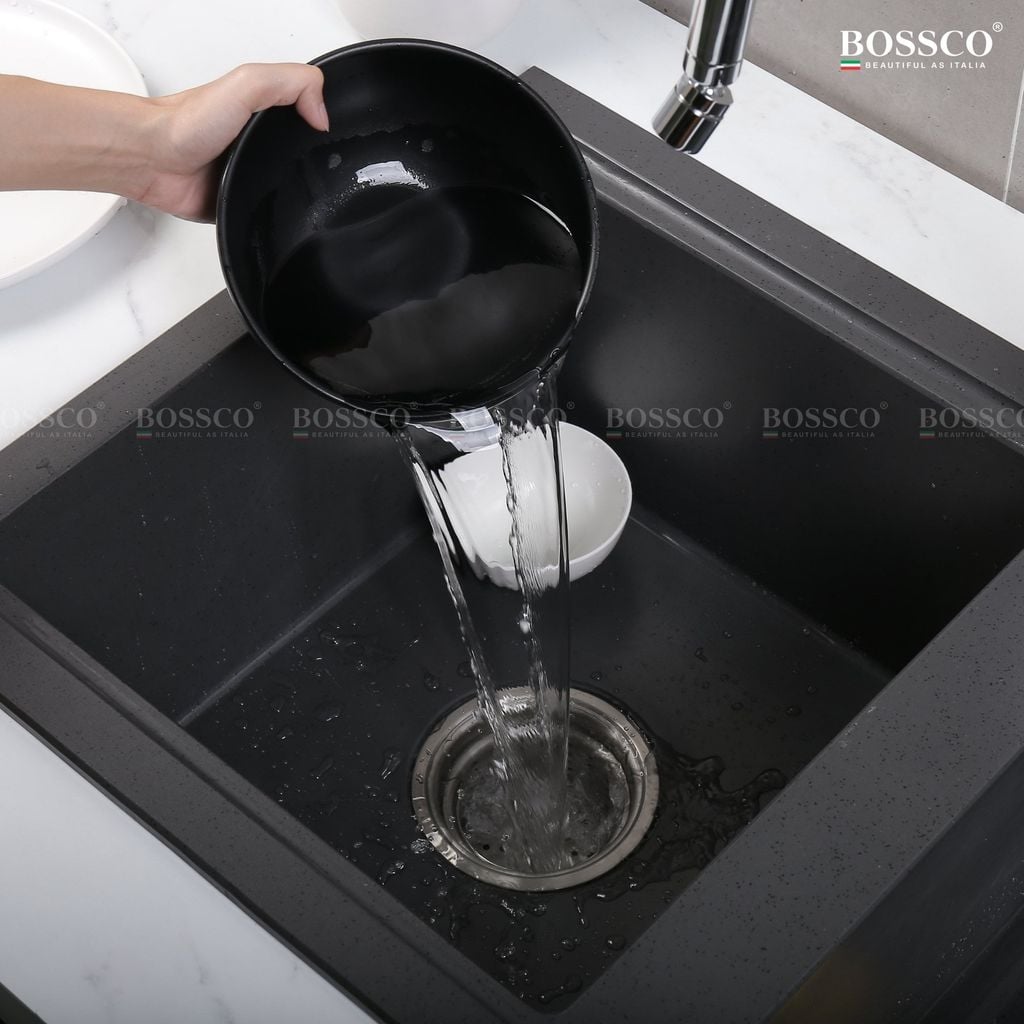 Chậu rửa chén Bossco BC-XT11650XĐ 2 hộc xám đen