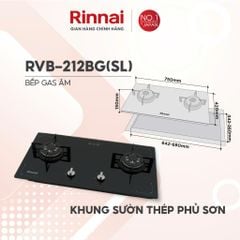 Bếp gas âm Rinnai RVB-212BG(SL)