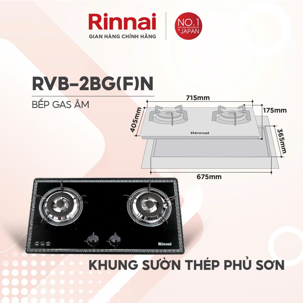 Bếp gas âm Rinnai RVB-2BG(F)N