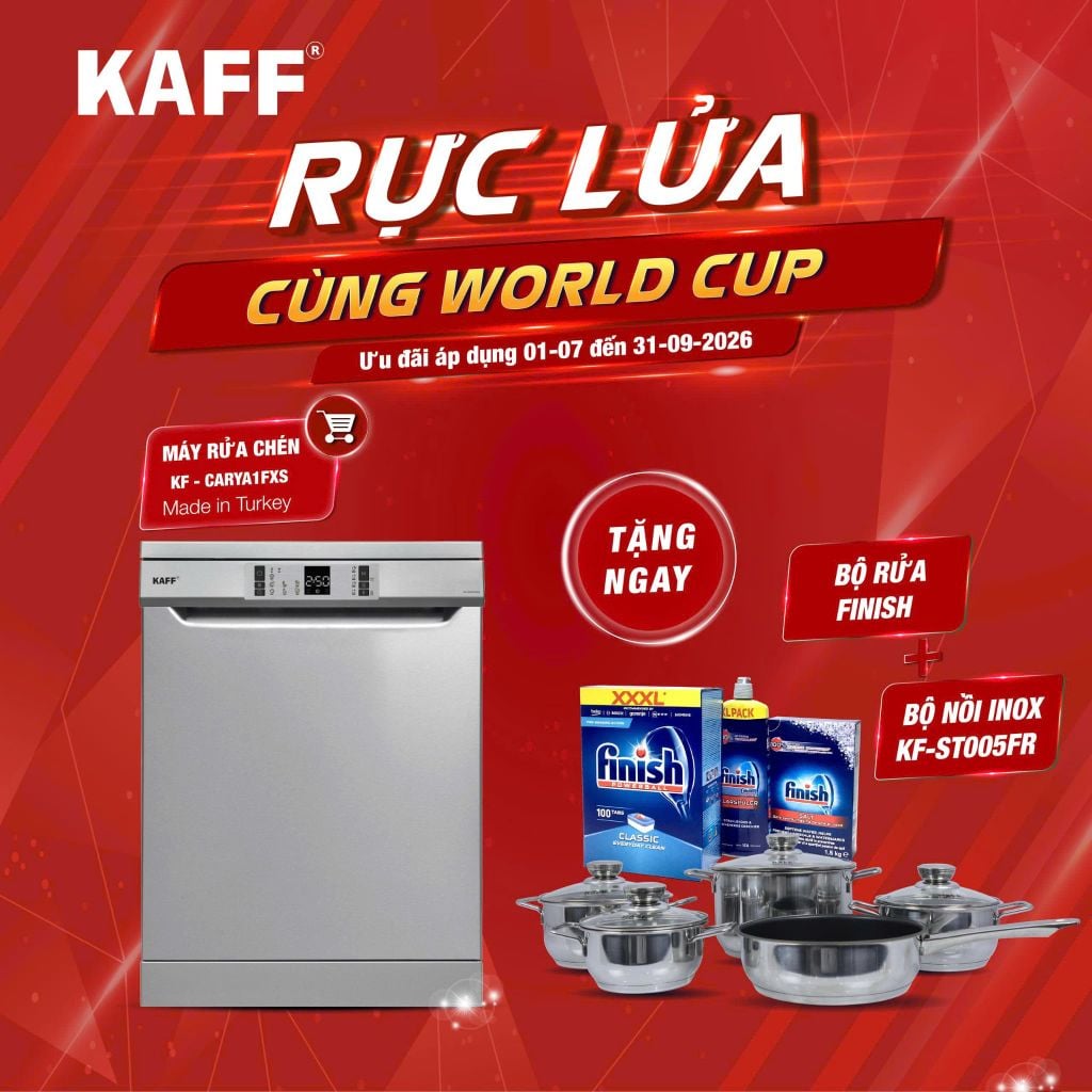 Máy rửa chén Kaff KF-CARYA1FXS bán âm tủ