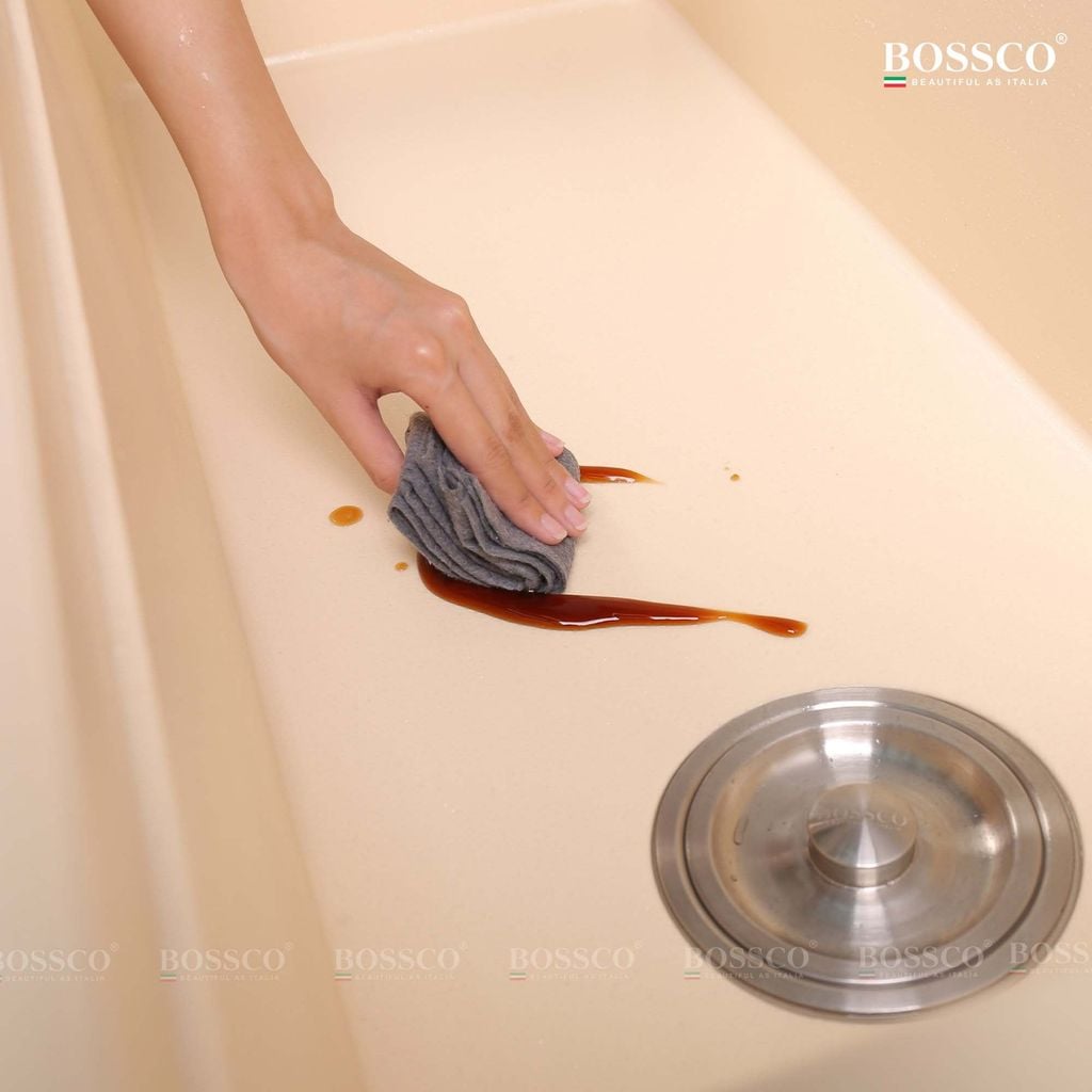 Chậu rửa chén Bossco BC-B10052KKS 1 hộc kem kim sa