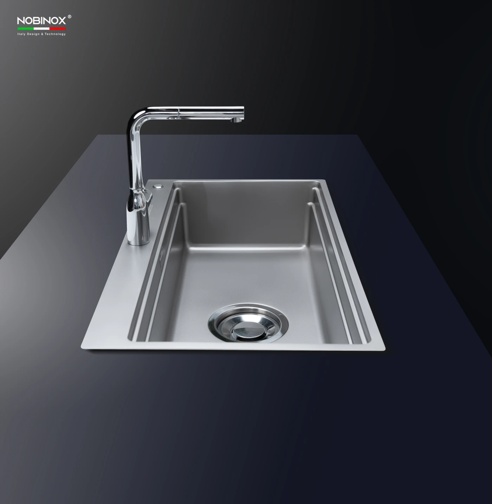 Chậu rửa chén Nobinox LIRA NJ564D 1 hộc